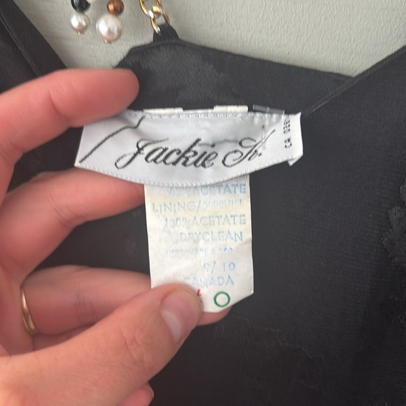 Vintage Jackie K Little Black Dress | Beaded Straps | Size 9/10 (M) - Picture 5 of 7